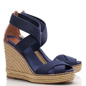 Tory Burch navy wedge